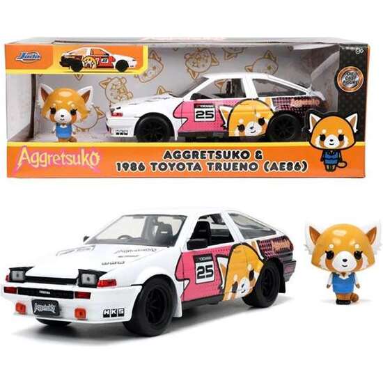 COCHE AGGRETSUKO 1986 TOYOTA TRUENO ESCALA 1:24. INCLUYE FIGURA AGGRETSUKO. image 0