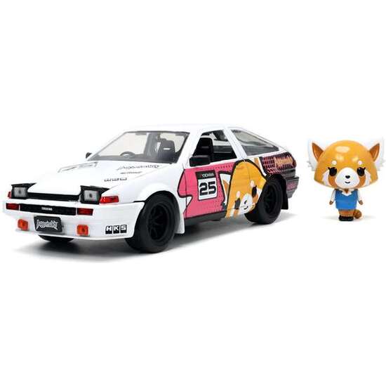 COCHE AGGRETSUKO 1986 TOYOTA TRUENO ESCALA 1:24. INCLUYE FIGURA AGGRETSUKO. image 1