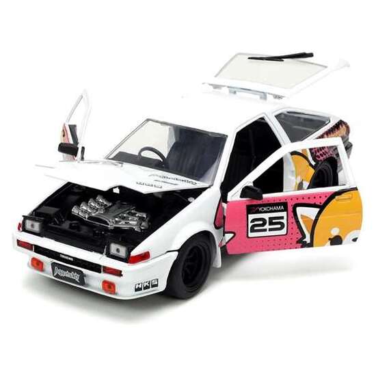 COCHE AGGRETSUKO 1986 TOYOTA TRUENO ESCALA 1:24. INCLUYE FIGURA AGGRETSUKO. image 4