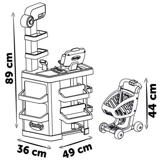 SUPERMERCADO CON CARRITO, CAJA REGISTRADORA Y 34 ACCESORIOS. 89,6 X 48,9 X 38,50 CM image 2