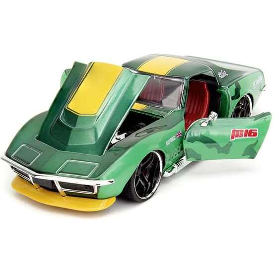 COCHE STREET FIGHTER II CAMMY 1969 CHEVROLET CORVETTE ESCALA 1:24. INCLUYE FIGURA image 1