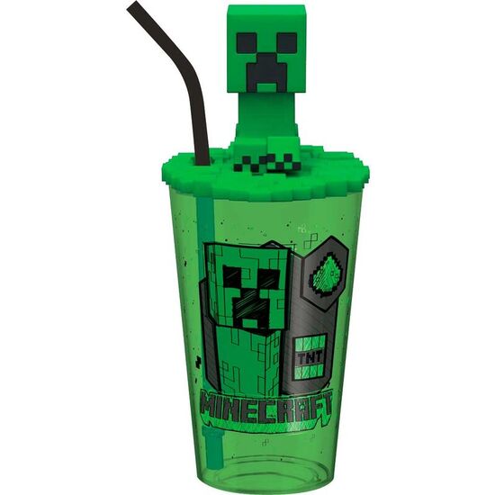 VASO CAÑA TOPPER 3D MINECRAFT 500ML image 0