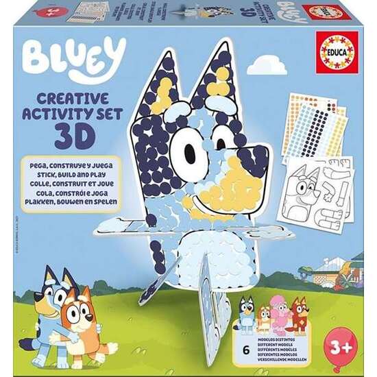 SET CREATIVO 3D DE BLUEY CON 4 PERSONAJES DIFERENTES ¡COLOREA, MONTA Y JUEGA! image 0