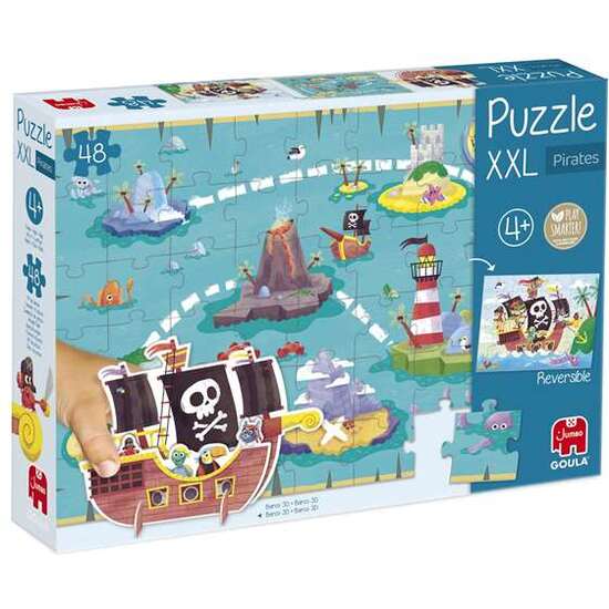 PUZZLE XXL PIRATAS.INCLUYE UN BARCO PIRATA PARA JUGAR CON EL MAPA DEL TESORO. image 0