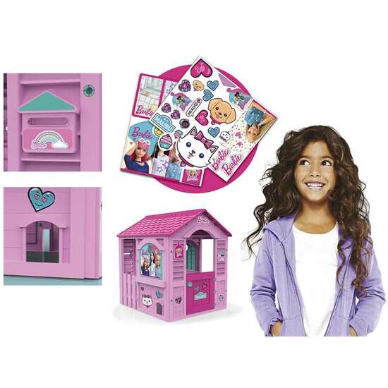 CASA BARBIE VACACIONES FELICES CON ADHESIVAS PARA DECORAR Y HUECO PARA MASCOTAS 84X103X104 CM image 5