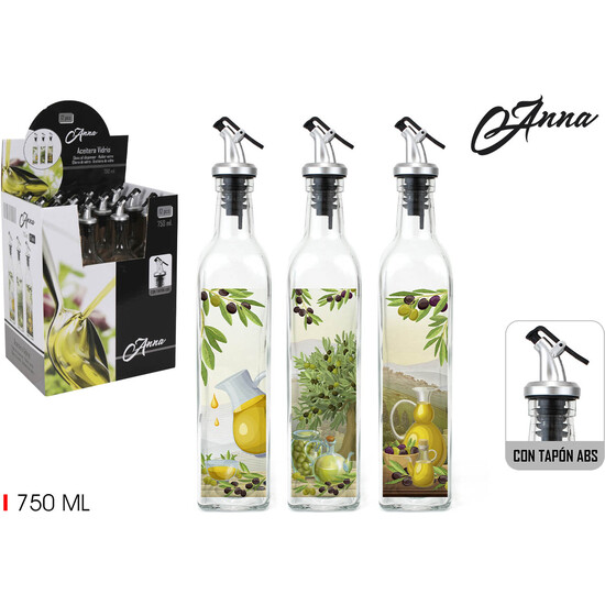 # -24- ACEITERA VIDRIO 750ML C/TAPON ABS ANNA image 2