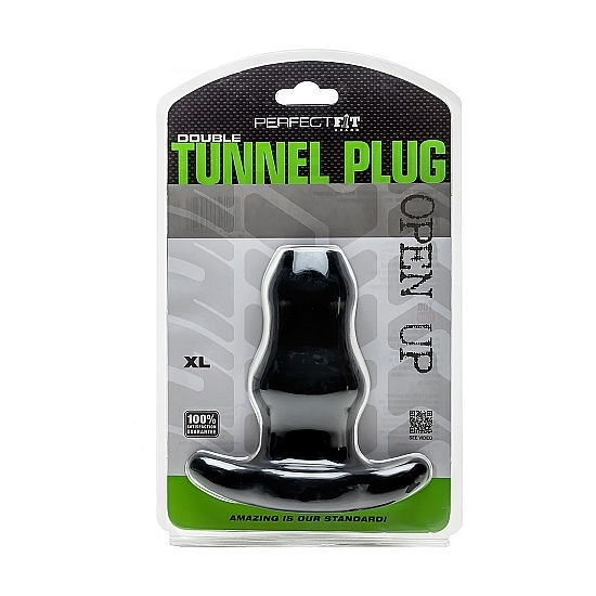 DOUBLE TUNNEL PLUG - X- LARGE - BLACK image 1