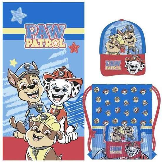 SAQUITO CON TOALLA Y GORRA INFANTIL PAW PATROL image 0