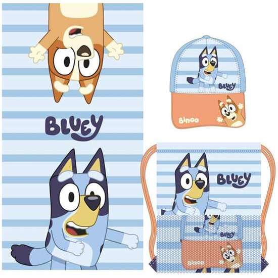 SAQUITO CON TOALLA Y GORRA INFANTIL BLUEY image 0