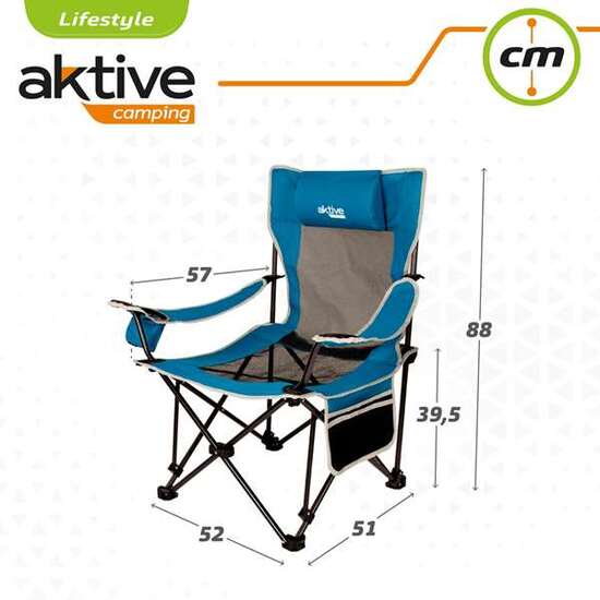 TUMBONA CAMPING POLIESTER CON ALMOHADA AKTIVE 152X54X75CM image 1