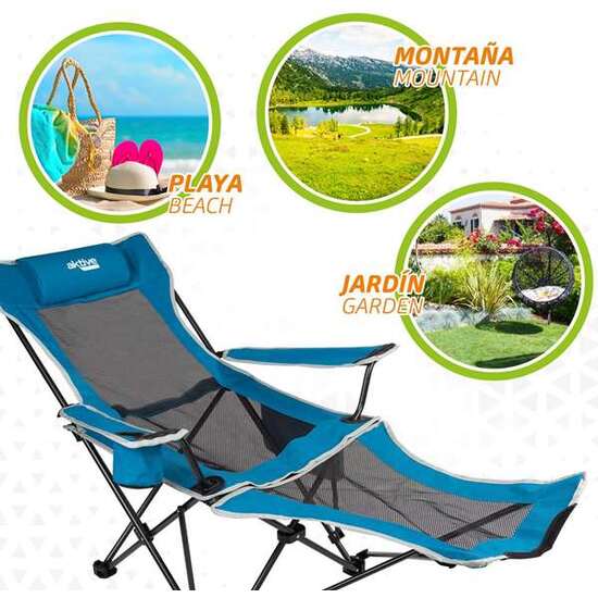 TUMBONA CAMPING POLIESTER CON ALMOHADA AKTIVE 152X54X75CM image 3