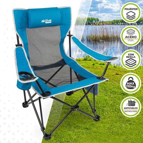 TUMBONA CAMPING POLIESTER CON ALMOHADA AKTIVE 152X54X75CM image 4