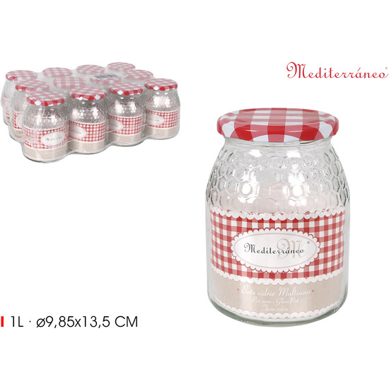 TARRO MIEL 1KG VIDRIO CELDILLAS C/TAPA image 0