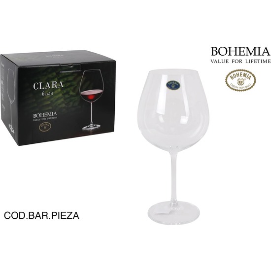 & SET 6 COPAS GRAN VINO BOHEMIA 650CC CLARA image 0