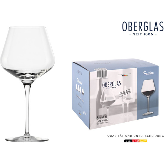 SET 6 COPAS BURGUNDY OBERGLAS 64CL PASSION image 0