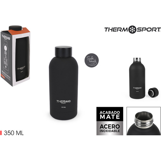BOTELLA TERMO SOFT TOUCH 350ML BLAC THERMOSPORT image 0