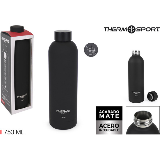 BOTELLA TERMO SOFT TOUCH 750ML BLAC THERMOSPORT image 0