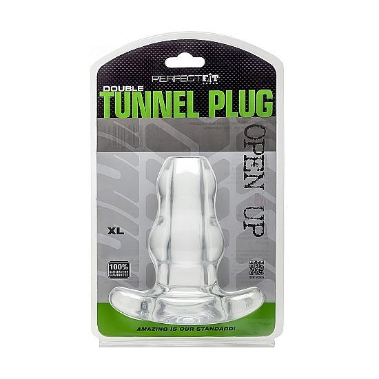 DOUBLE TUNNEL PLUG - X- LARGE - TRANSPARENT image 1