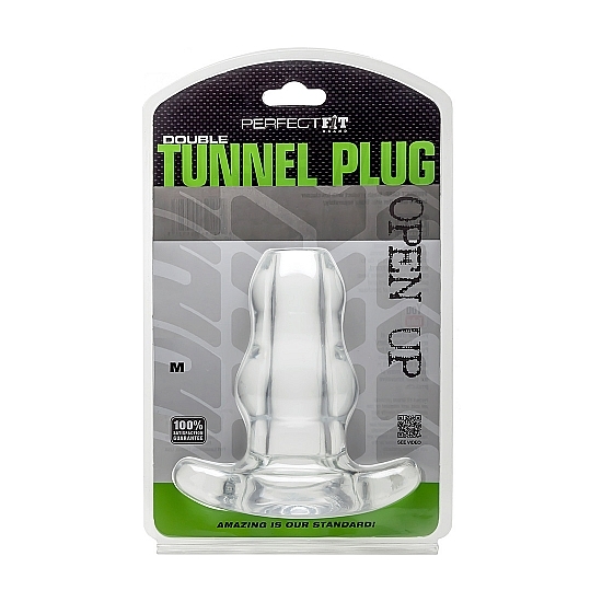 DOUBLE TUNNEL PLUG - MEDIUM - TRANSPARENT image 1