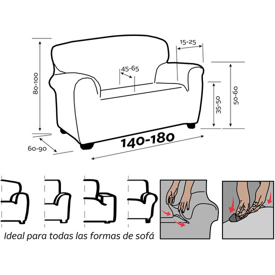 FUNDA SOFA POCKET MARCELA 2 PLAZAS AZUL image 7
