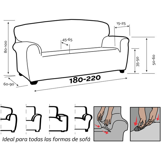 FUNDA SOFA POCKET MARCELA 3 PLAZAS BEIG image 7