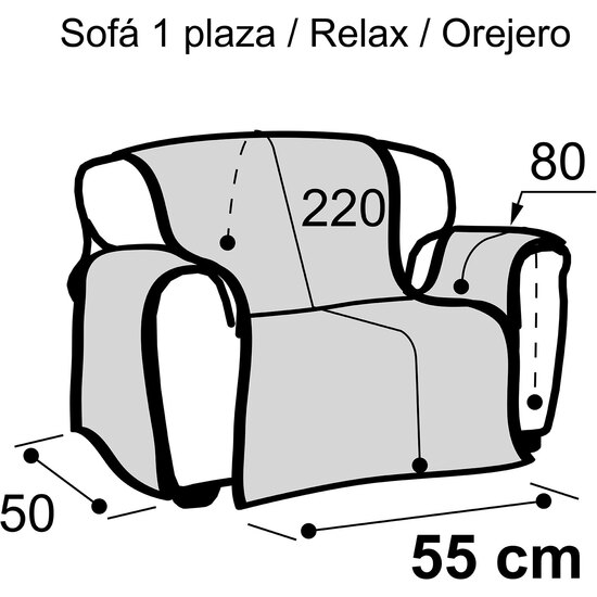SALVA SOFA ACOLCHADO REVERTE 1 PLAZA BEIG-CRUDO image 7
