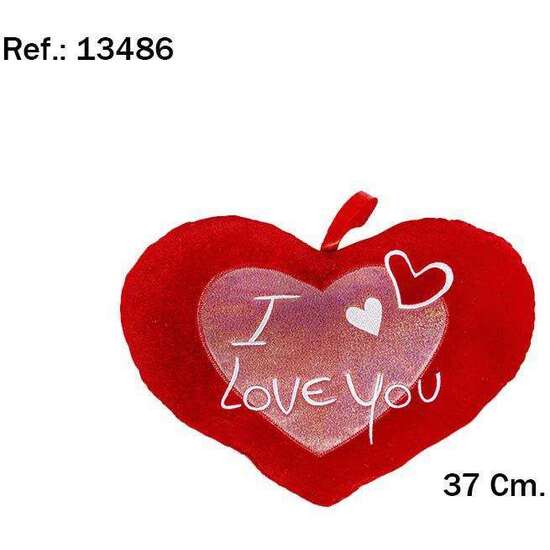 PELUCHE  CORAZON I LOVE YOU BRILLANTE 37 CM. image 0