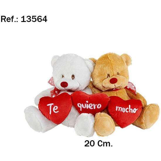 PELUCHE  PAREJA OSOS 3 CORAZONES TE QUIERO MUCHO 20 CM. image 0