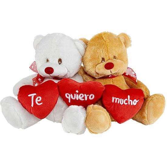 PELUCHE  PAREJA OSOS 3 CORAZONES TE QUIERO MUCHO 20 CM. image 1