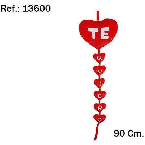 PELUCHE  CORAZONES COLGANTES "TE QUIERO" 90 CM. image 0