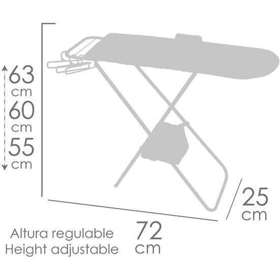 PLANCHADOR PLEGABLE KOALA CON PLANCHA Y PERCHAS 72X25X(55/60/63) CM ALTURA REGULABLE. image 3