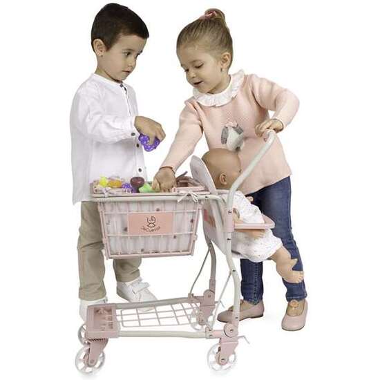 CARRO COMPRA KOALA PORTABEBE CON SET 12 FRUTAS PARA MUÑECAS DE HASTA 50 CM 30X50X62 CM image 1