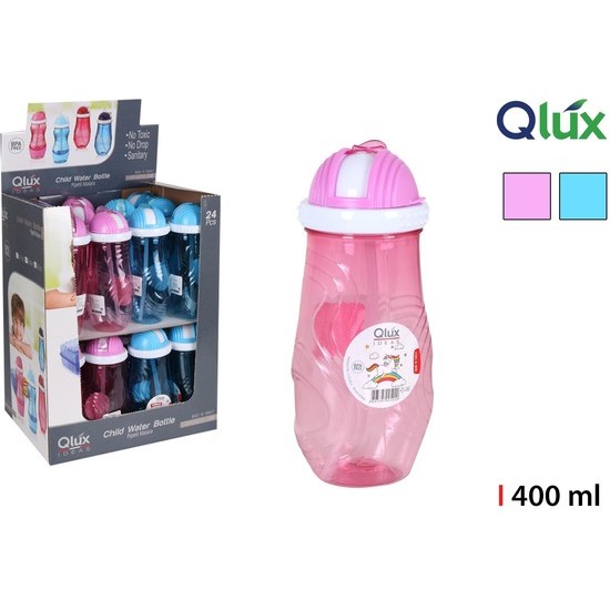 SPORT BOTTLE W/STRAW LUX 400ML QLUX image 0