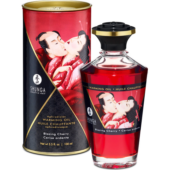 SHUNGA WARMING OIL BLAZING CHERRY 100 ML image 0