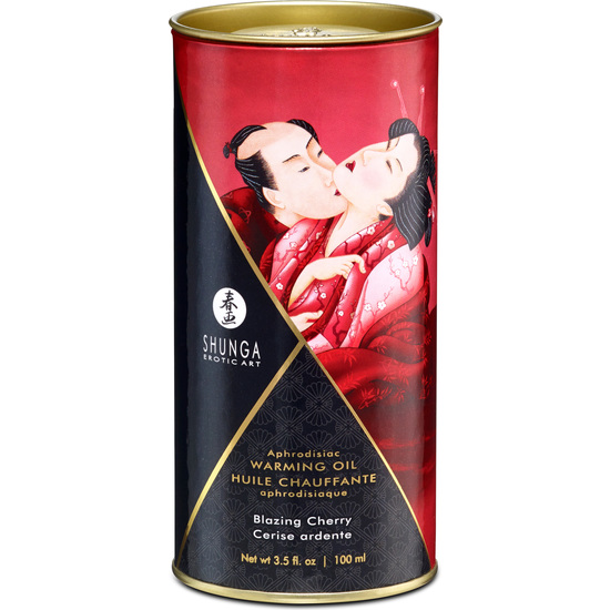 SHUNGA WARMING OIL BLAZING CHERRY 100 ML image 1