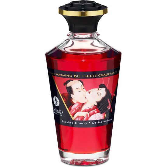 SHUNGA WARMING OIL BLAZING CHERRY 100 ML image 2