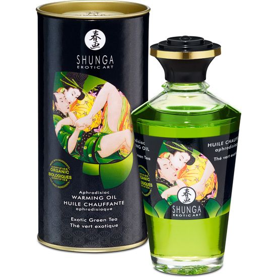 SHUNGA WARMING OIL EXOTIC GREEN TEA 100 ML image 0