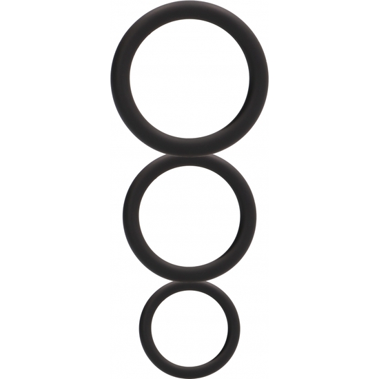 ROUND COCK RING SET - BLACK image 0