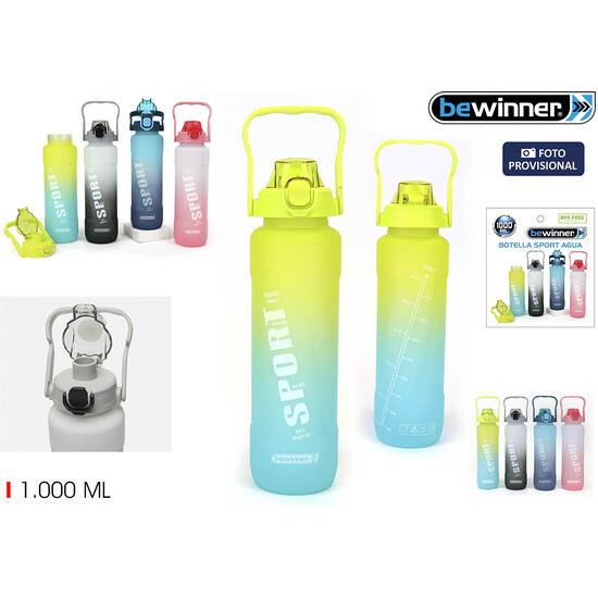 BOTELLA SPORT AGUA MULTICOL. 1000ML BEWINNER image 2