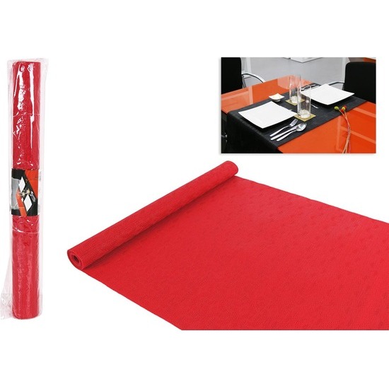 RED PVC TABLE RUNNER 45X150CM image 0