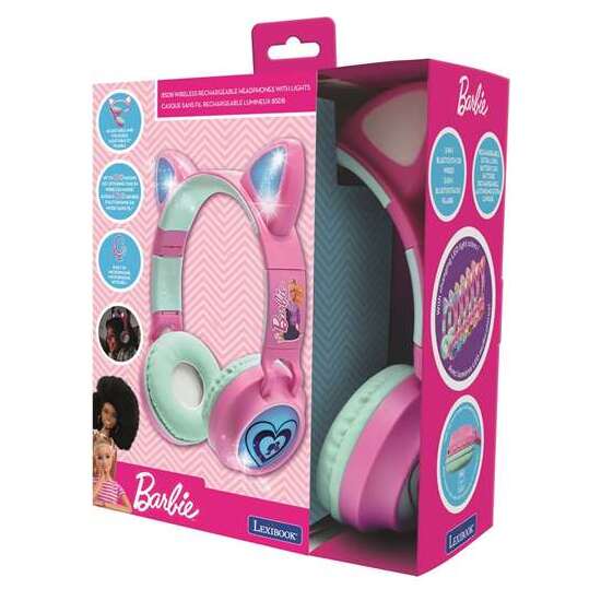 AURICULARES BLUETOOTH CON LUCES DE BARBIE. PARA ESCUCHAR MÚSICA SIN CABLE.20,4X17,5X8,3 CM image 0