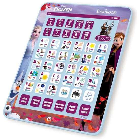 TABLET EDUCATIVA BILINGÜE INGLES-ESPAÑOL  FROZEN CON 80 ACTIVIDADES. 24.4X19X1.5 CM image 0