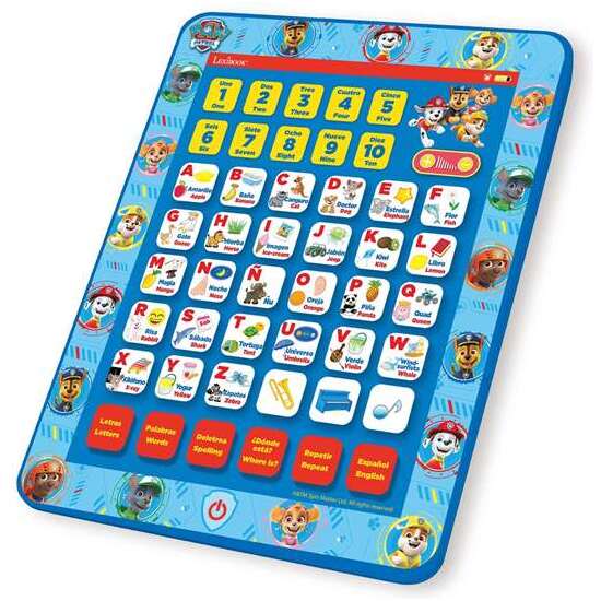 TABLET EDUCATIVA BILINGÜE INGLES-ESPAÑOL PAW PATROL CON 80 ACTIVIDADES. 34.50X23X2 CM image 0