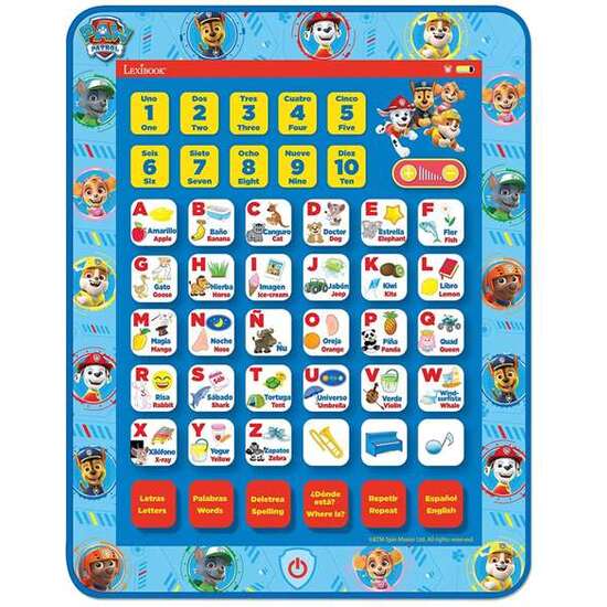 TABLET EDUCATIVA BILINGÜE INGLES-ESPAÑOL PAW PATROL CON 80 ACTIVIDADES. 34.50X23X2 CM image 2