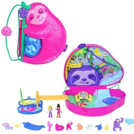 POLLY POCKET COFRE FAMILIA DE PEREZOSOS 2 EN 1 image 1