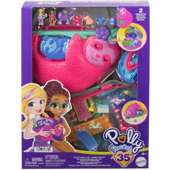 POLLY POCKET COFRE FAMILIA DE PEREZOSOS 2 EN 1 image 2