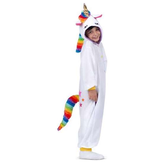 DISFRAZ UNICORNIO BLANCO TALLA UNICA CHILD (KIGURUMI CON CAPUCHA Y COLA) image 1