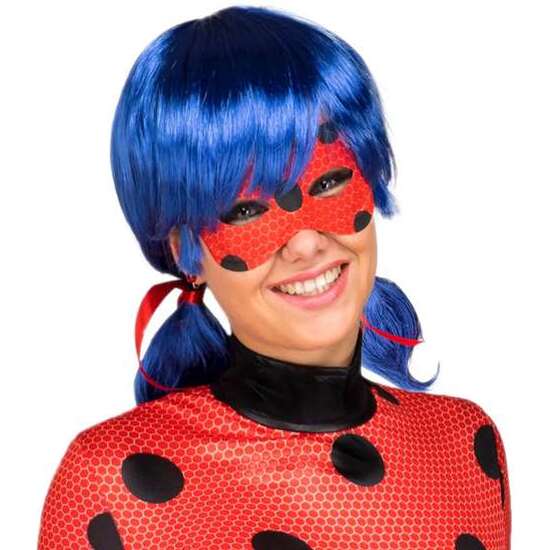 PELUCA ADULTO LADYBUG CON ANTIFAZ TALLA ÚNICA image 0