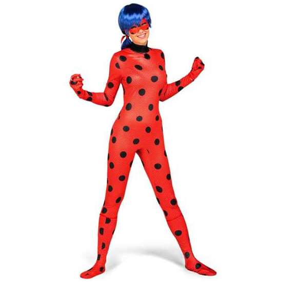 DISFRAZ LADYBUG CON MONO, GUANTES, CUBRE BOTAS, ANTIFAZ, PELUCA, YO-YO Y PENDIENTES TALLA  M/L image 1