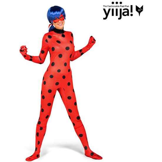 DISFRAZ LADYBUG CON MONO, GUANTES, CUBRE BOTAS, ANTIFAZ, PELUCA, YO-YO Y PENDIENTES TALLA  XS image 0